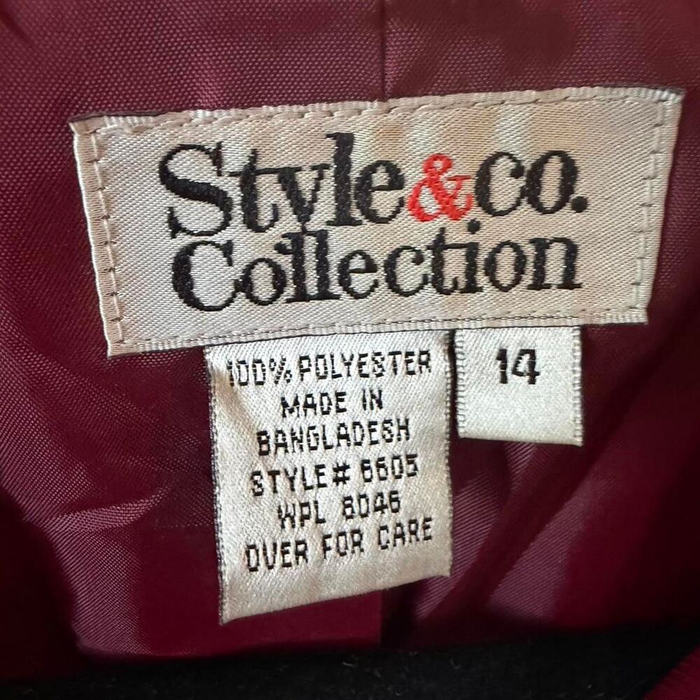 Style & Co Women's Burgundy Tailored Blazer - Picture 3 of 3